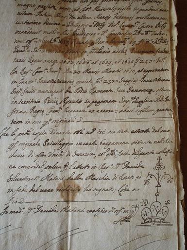 Una pagina dei documenti storici