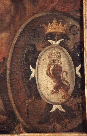 Stemma dipinto nella chiesa